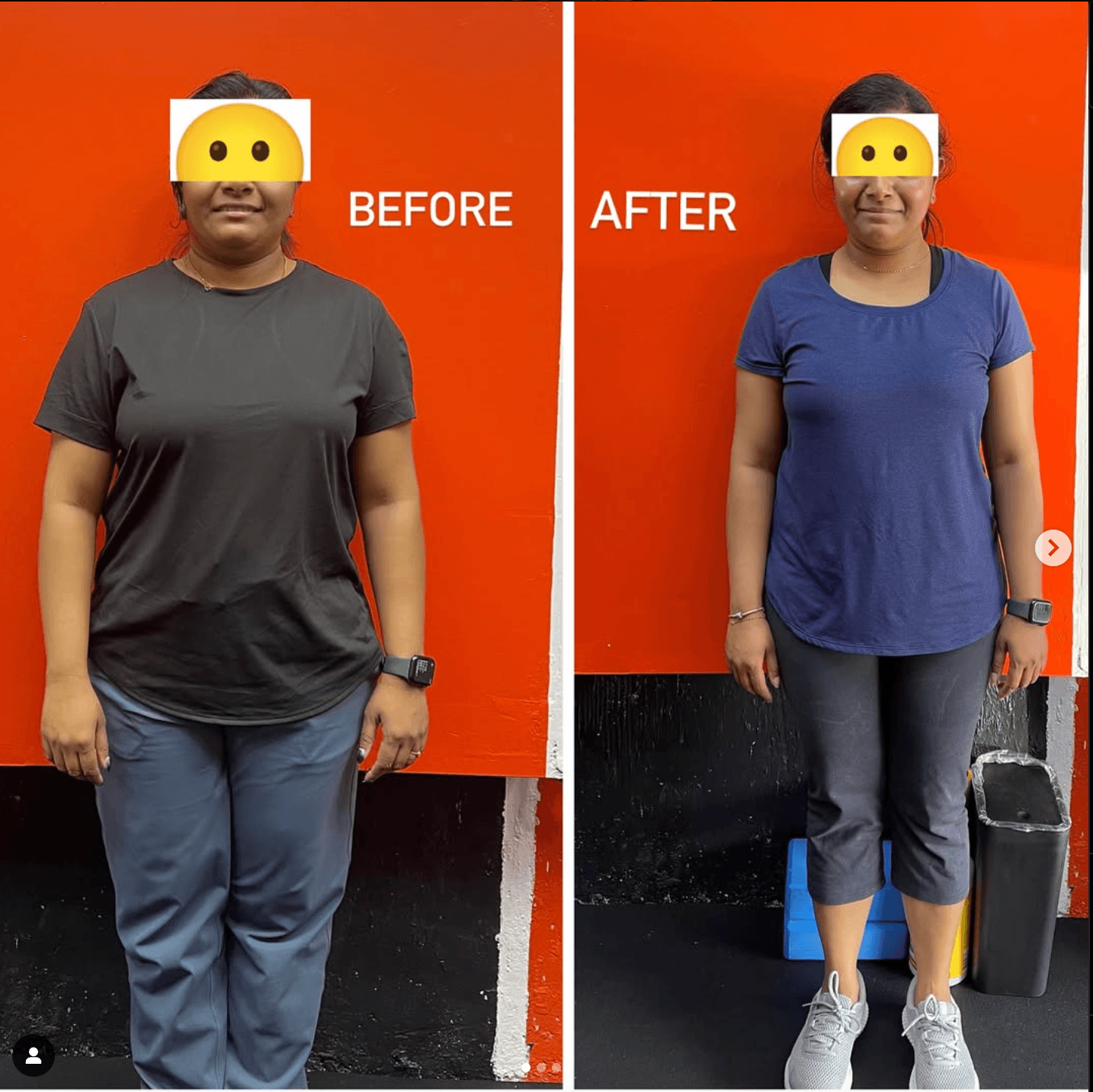 Client before and after transformation